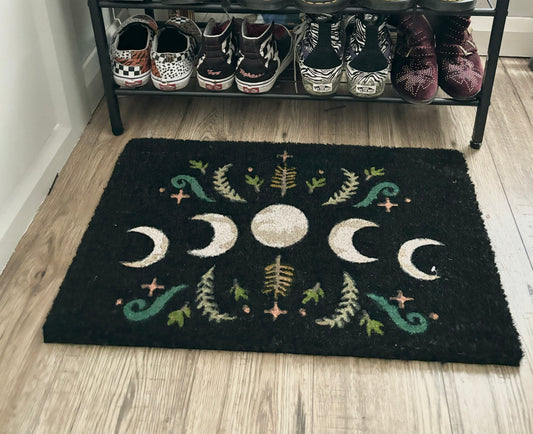 Dark Forest Moon Phase Coir Doormat