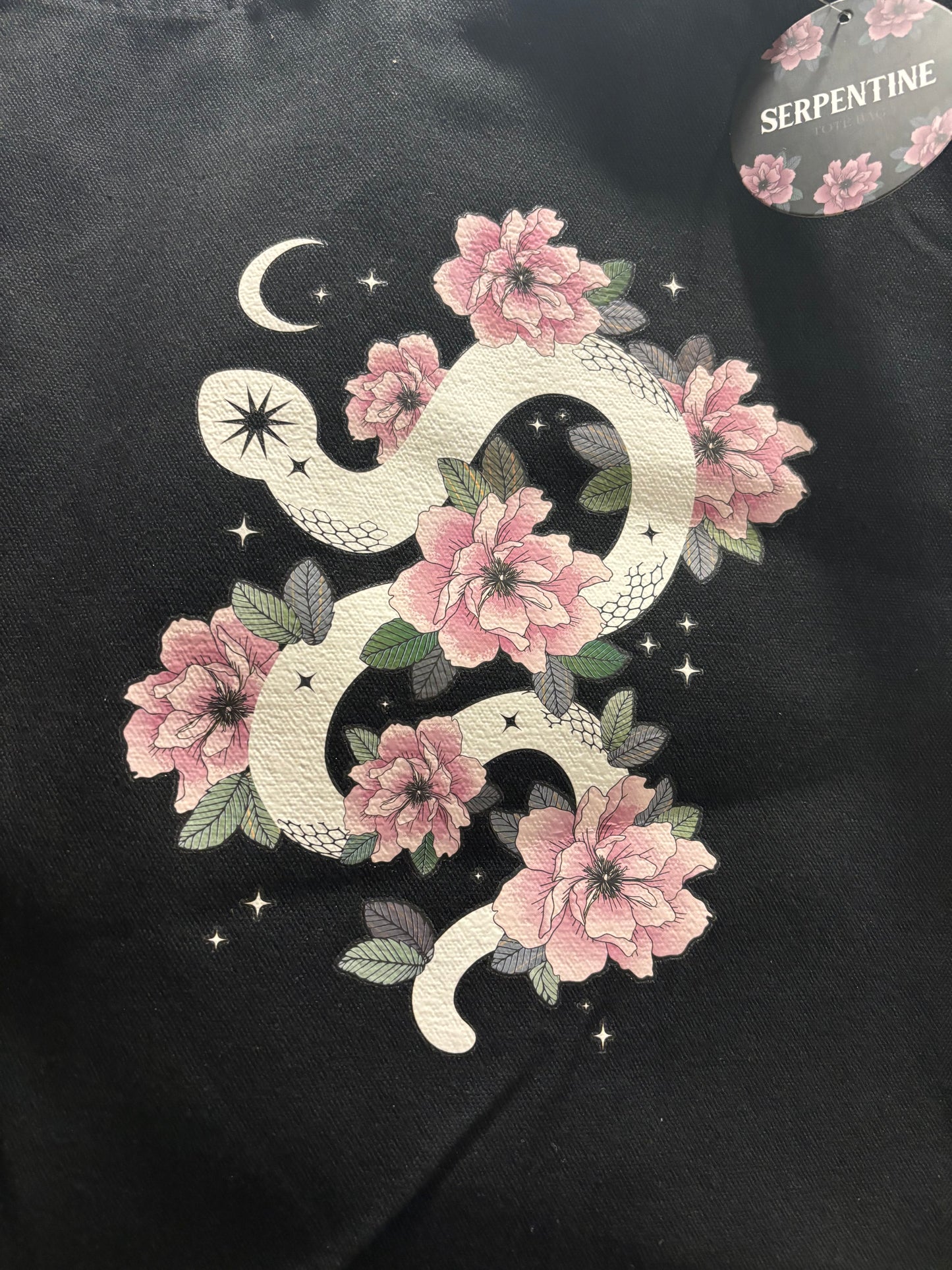 Floral Snake Polycotton Tote Bag