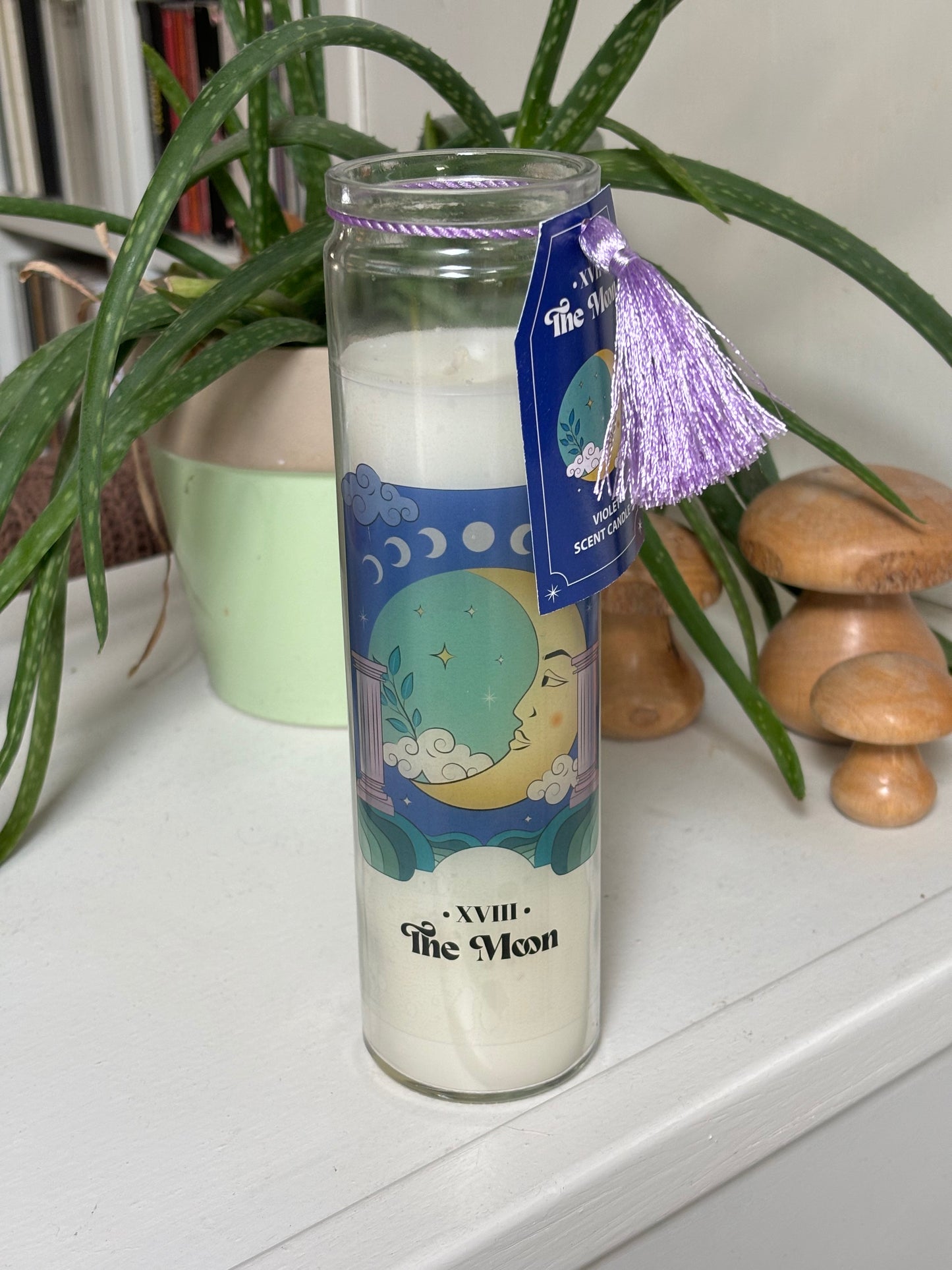 The Moon Glass Tube  Candle - Violet