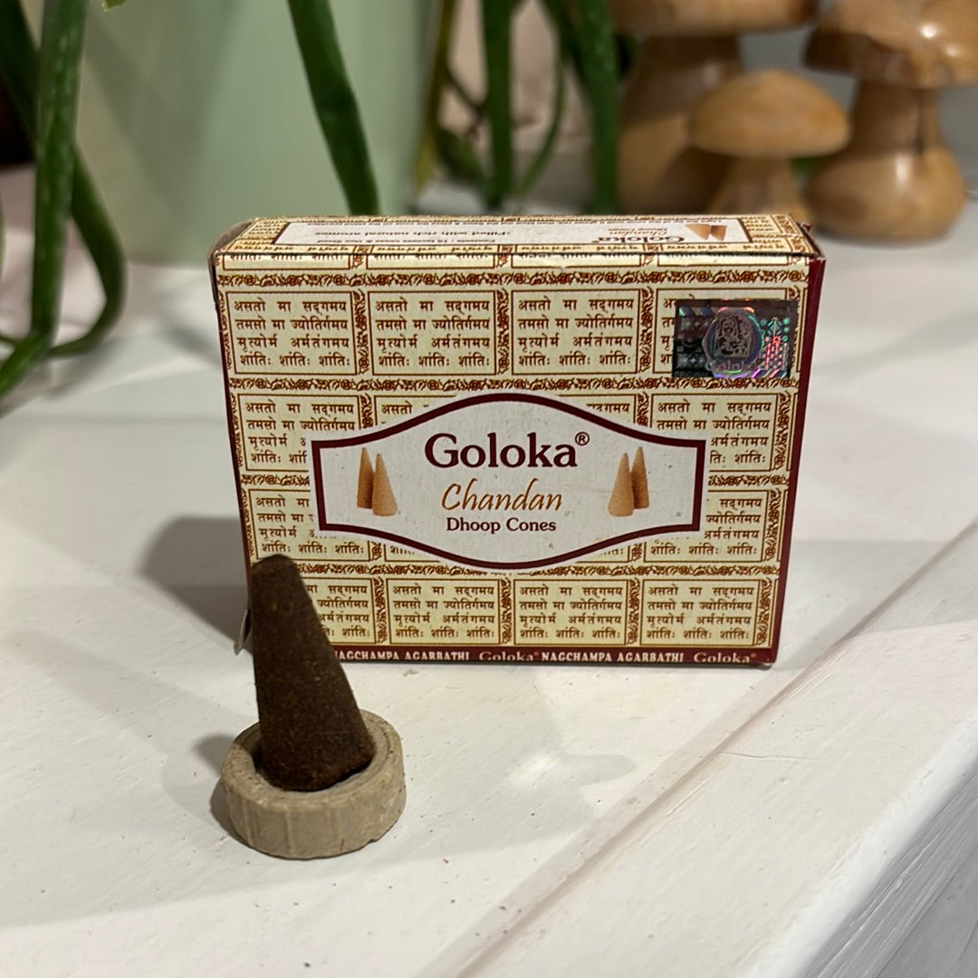 Goloka Chandan Dhoop Cones 10pk