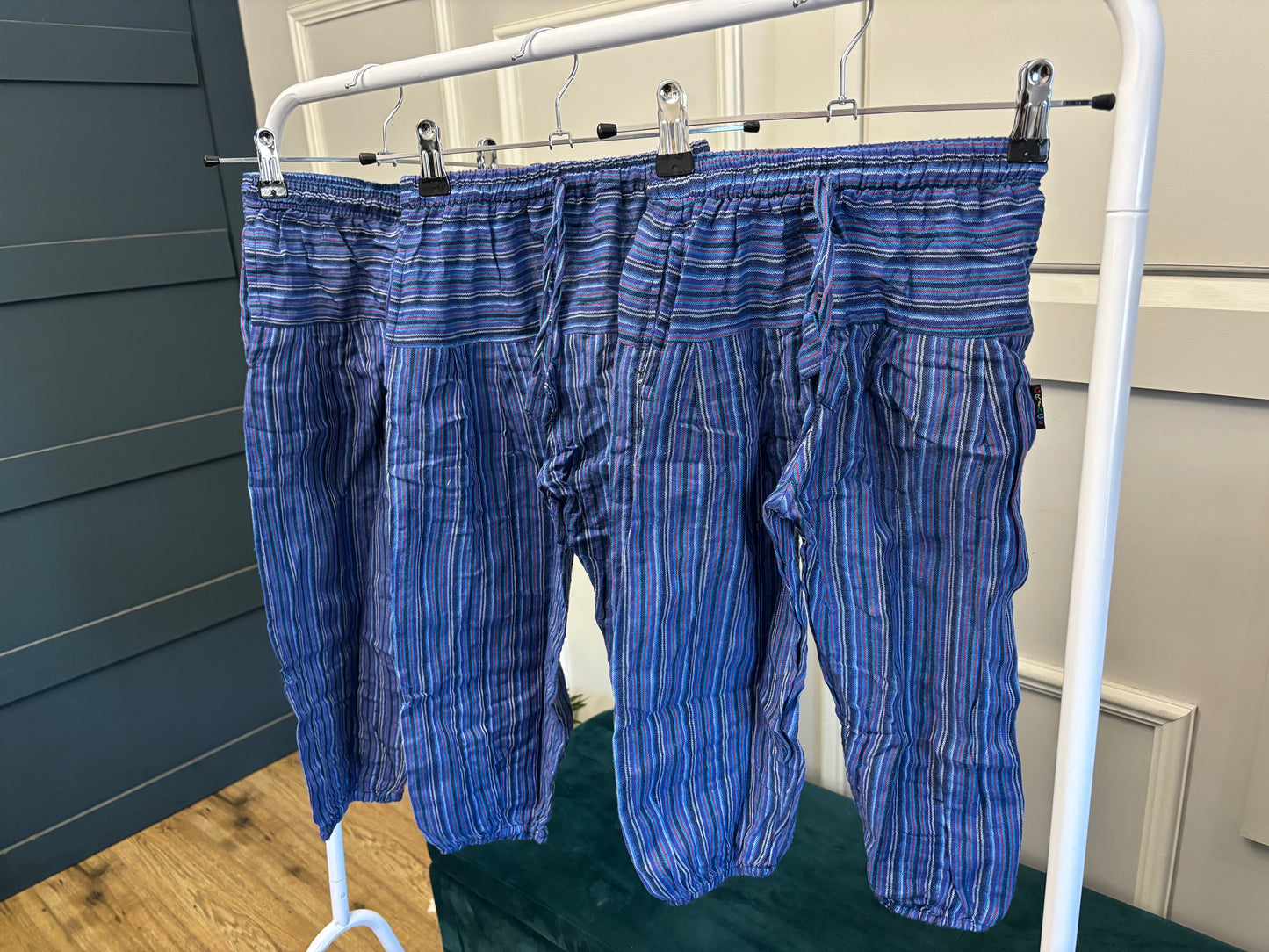 Kids Blue Stripe Harem Trousers