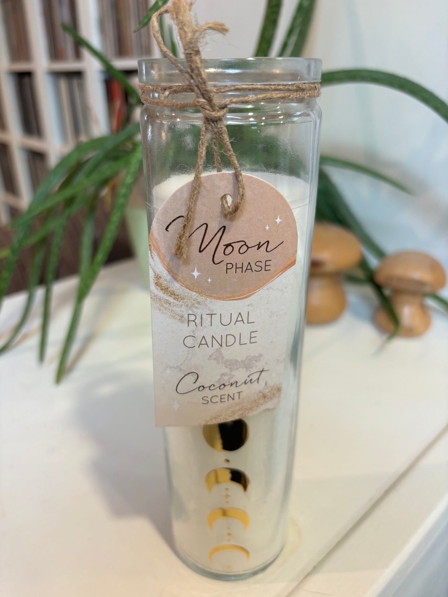 Moon Phase Glass Tube  Candle - Coconut Scent