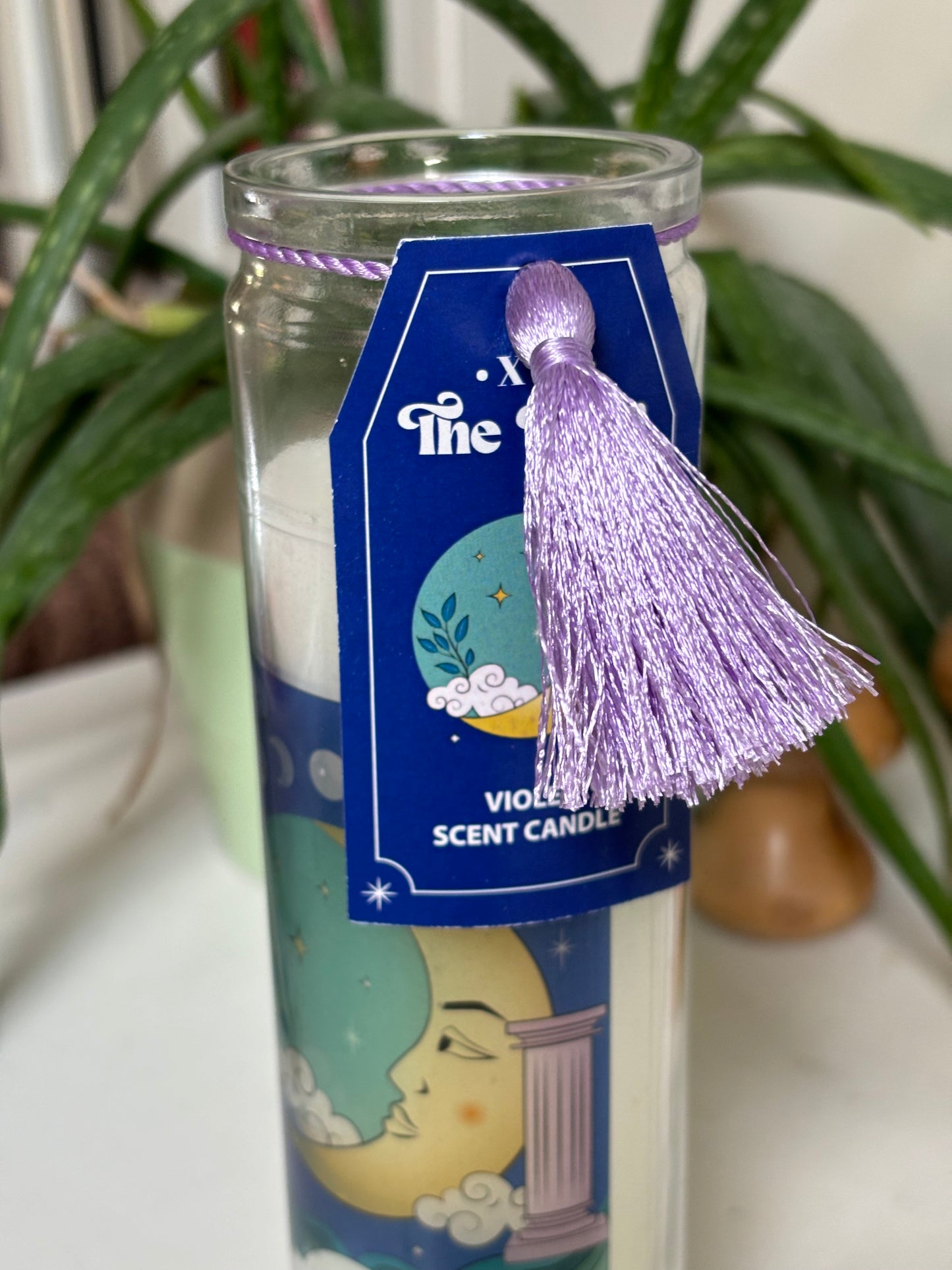 The Moon Glass Tube  Candle - Violet