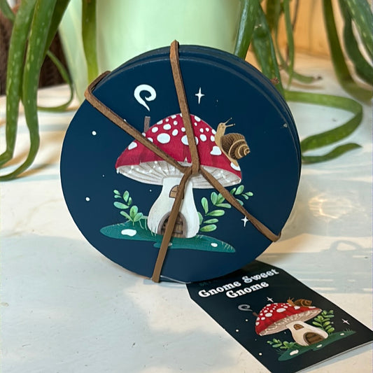 Gnome Sweet Gnome Coasters - 4pk