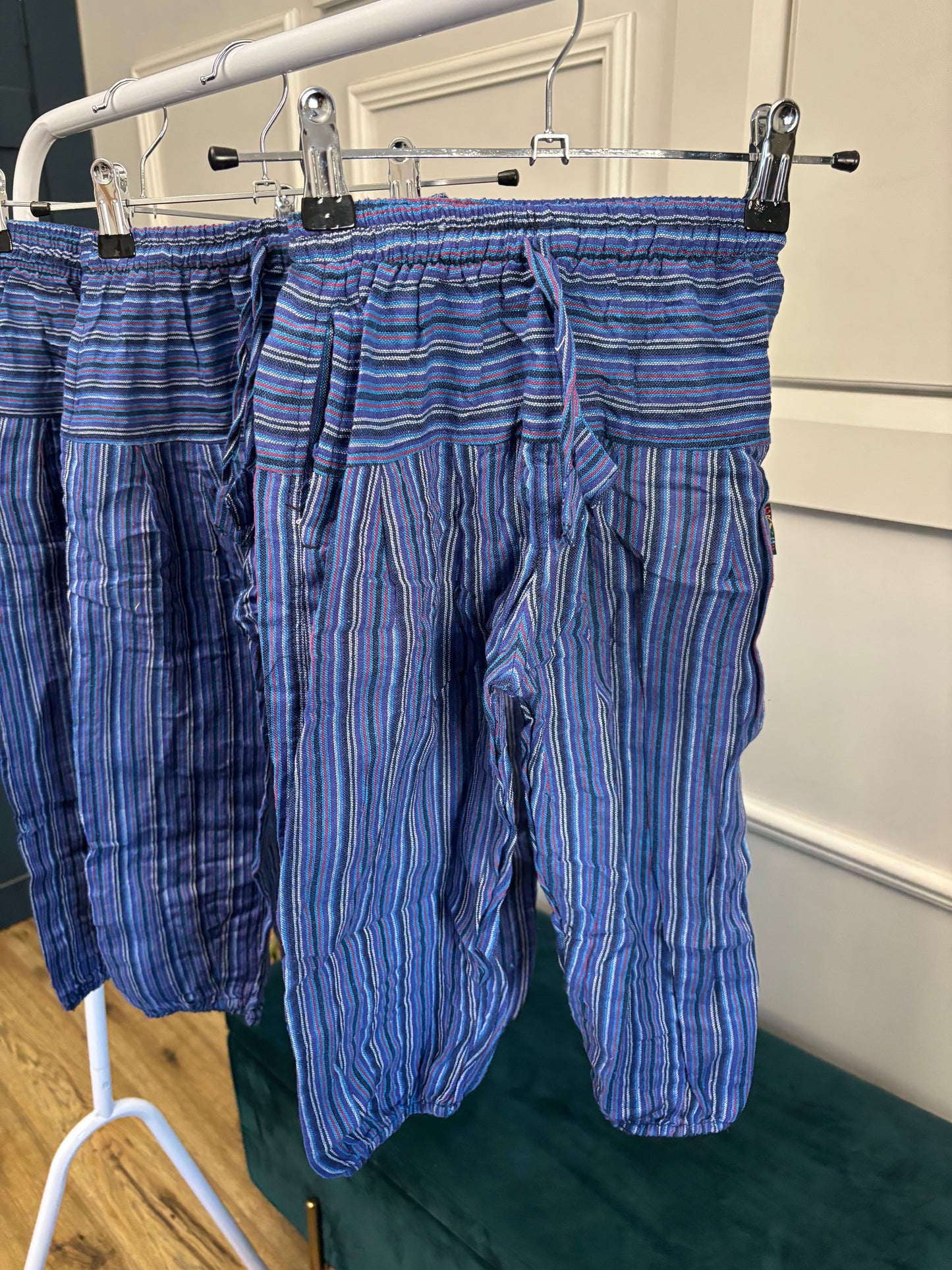 Kids Blue Stripe Harem Trousers