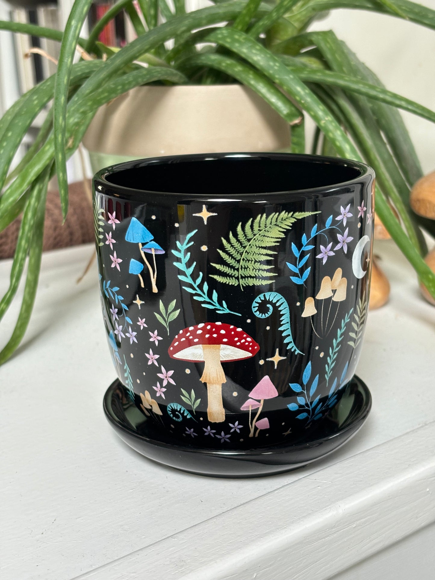 Dark Forest Plant Pot & Saucer