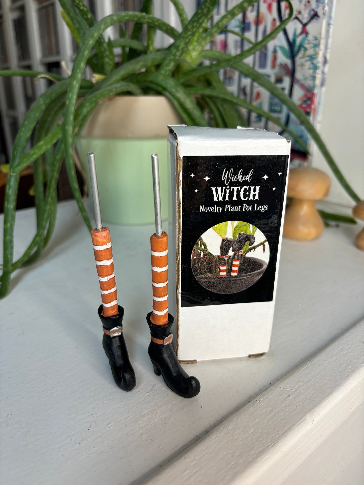 Witch Leg Plant Pot Ornaments - Set of 2