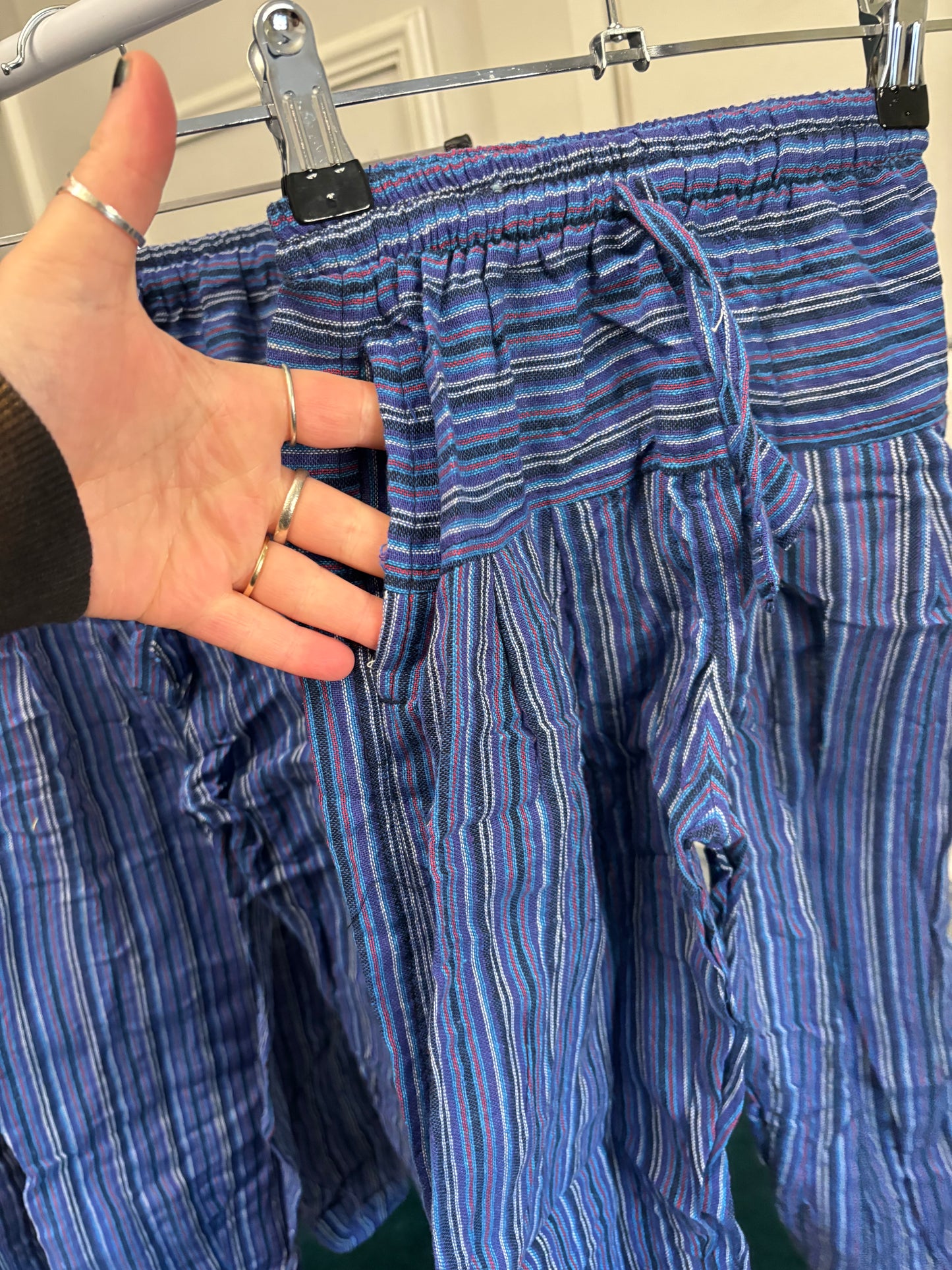 Kids Blue Stripe Harem Trousers