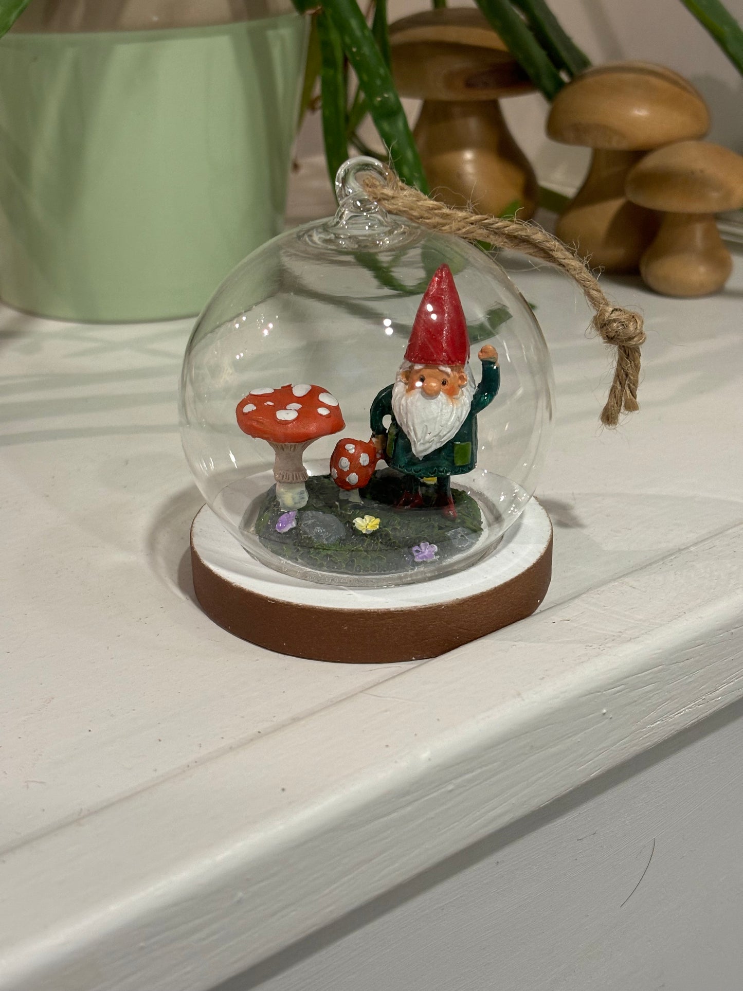 Gnome Glass Dome Hanging Decoration