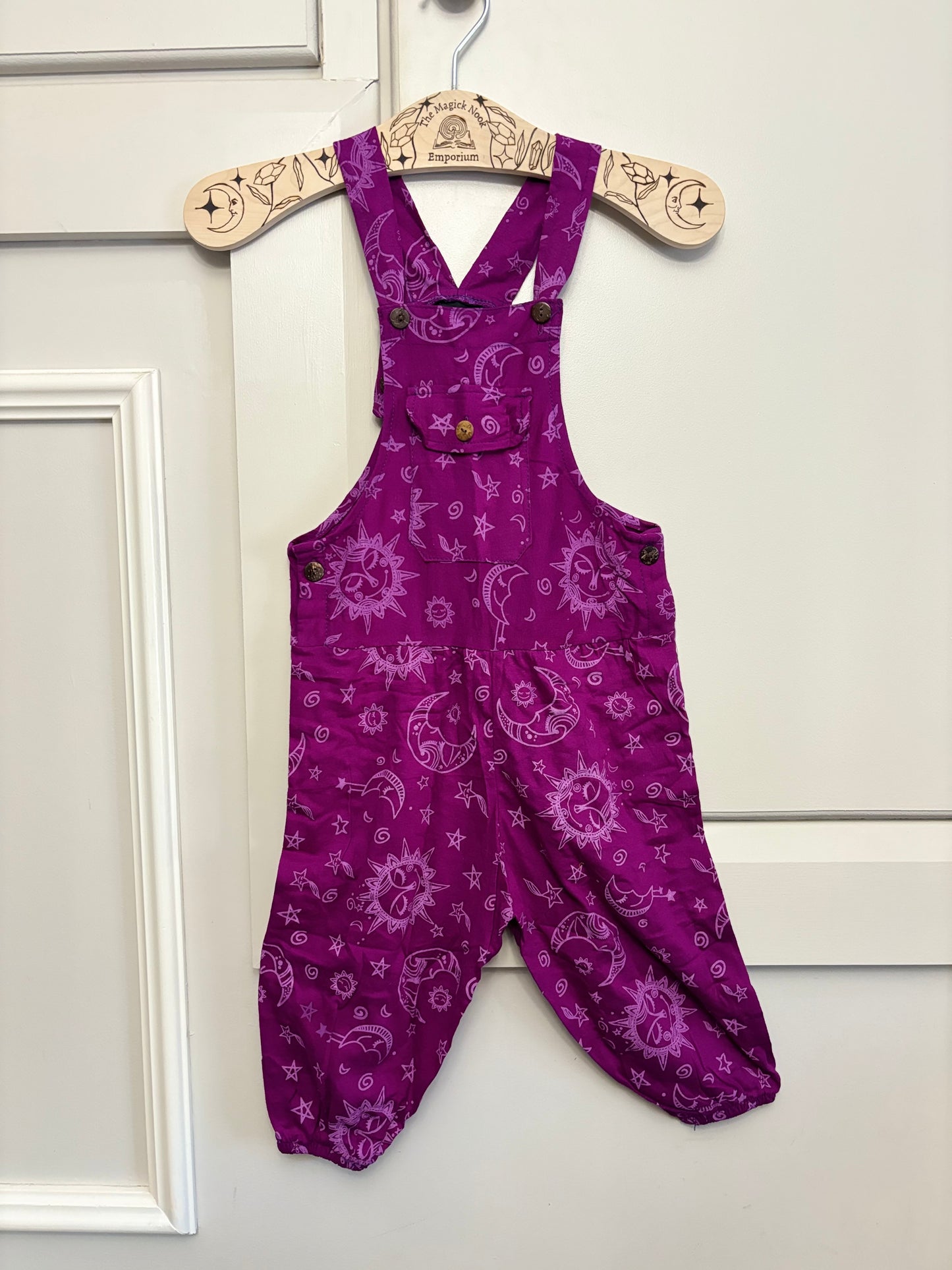 Kids Purple Celestial Dungarees