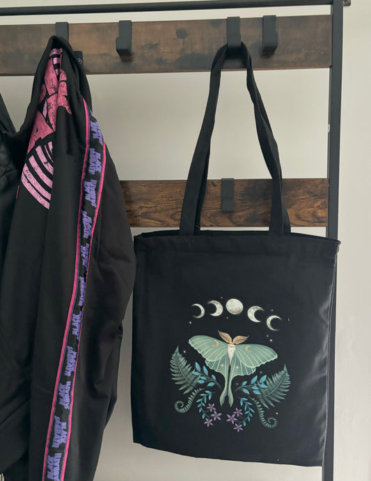 Luna Moth Print Polycotton Tote Bag