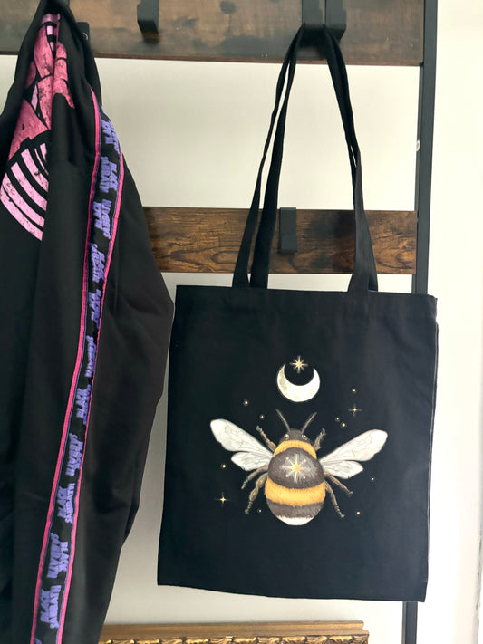 Forest Bee Print Polycotton Tote Bag