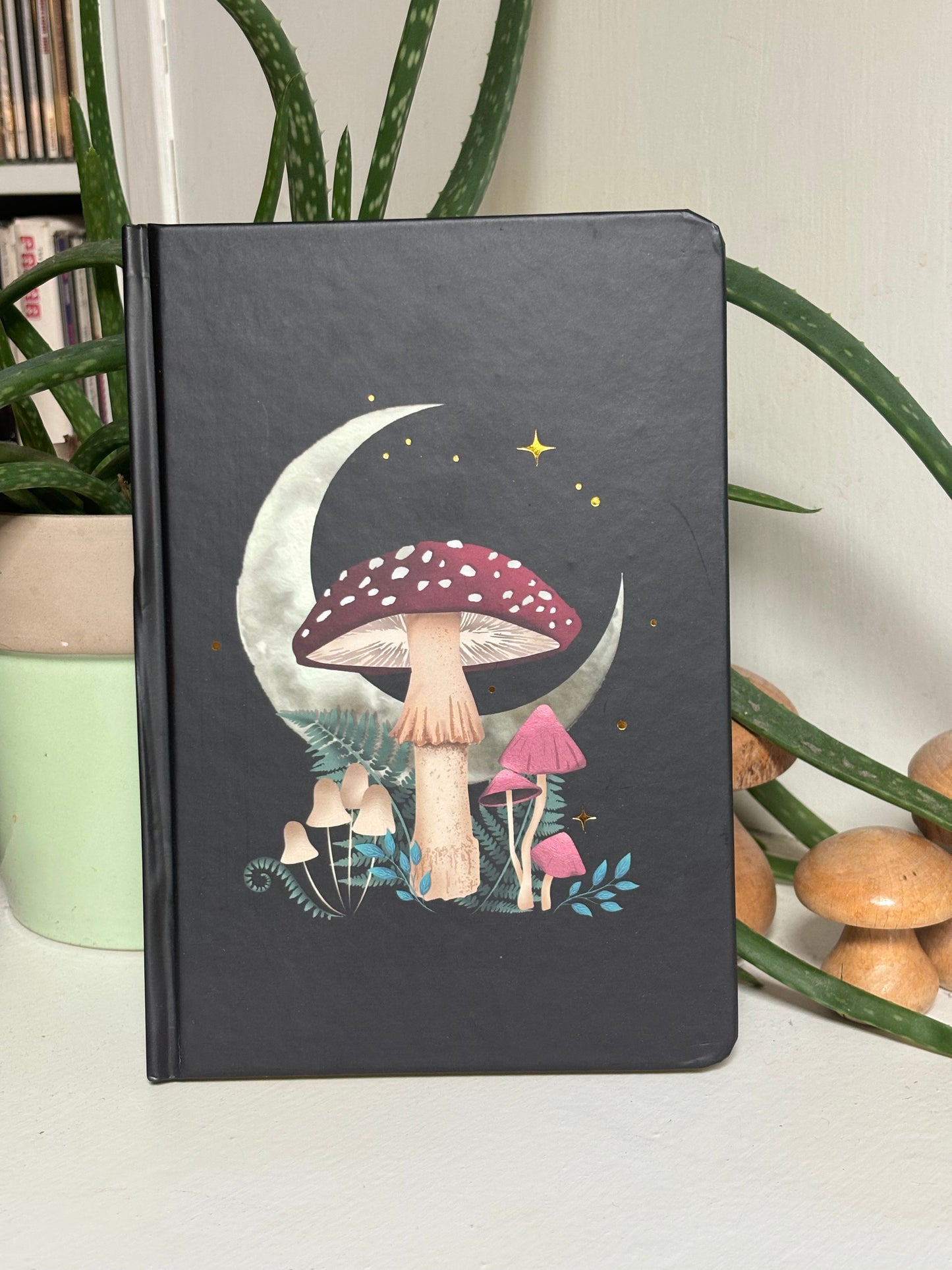 Dark Forest Mushroom Lined Notebook