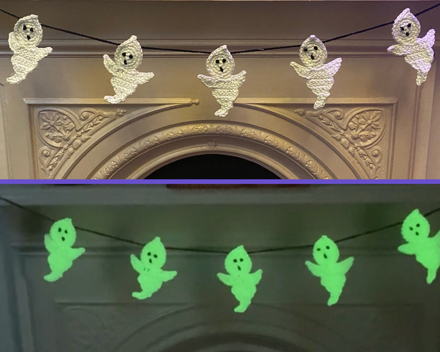 Glow in the dark  ghost Garland with UV Torch