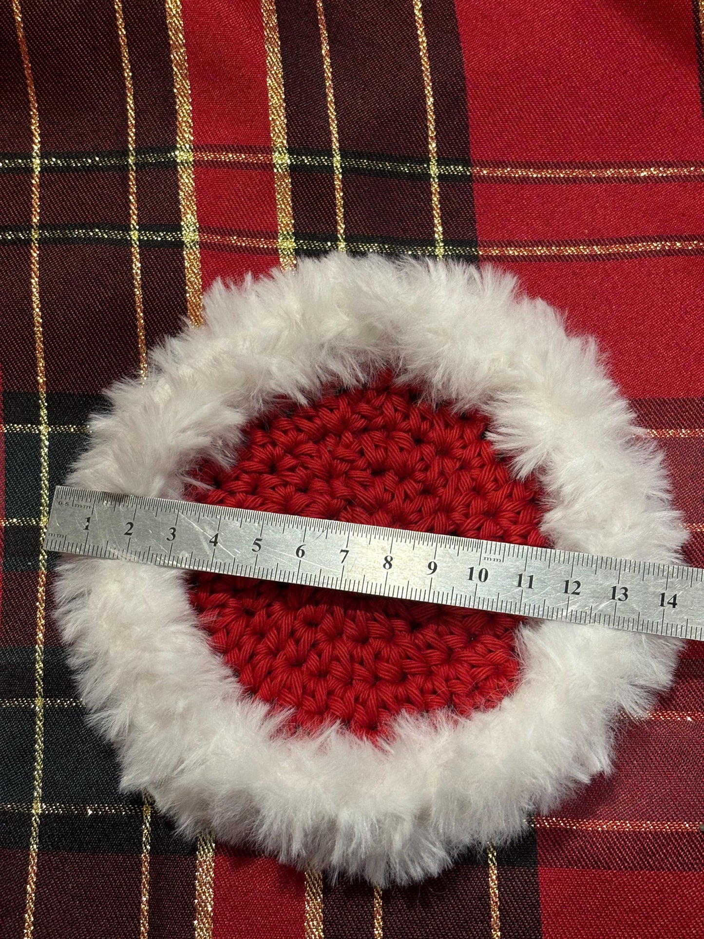 Cotton and Faux Fur Christmas Coaster