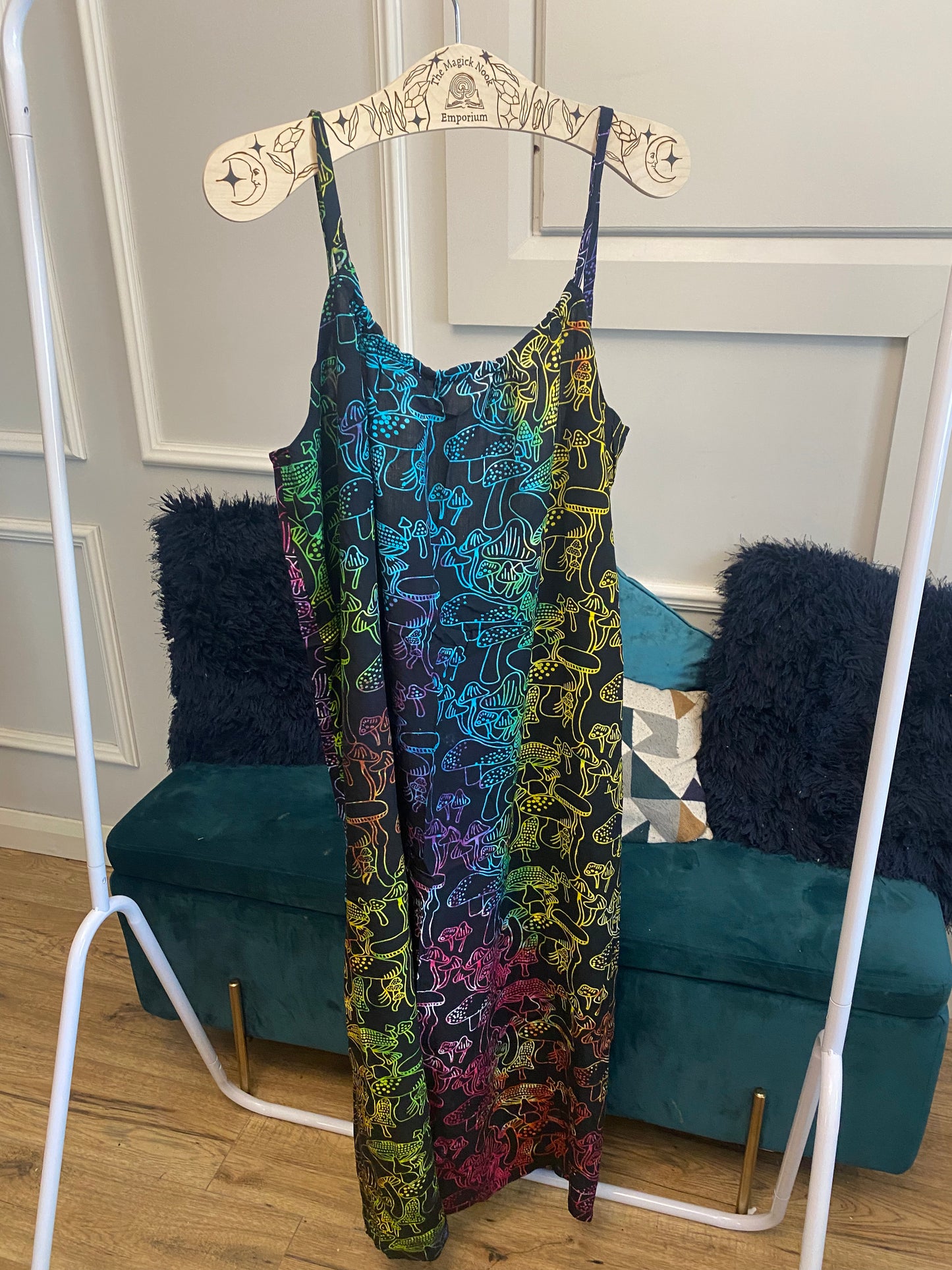 Rainbow Mushroom Scoop Back Dress