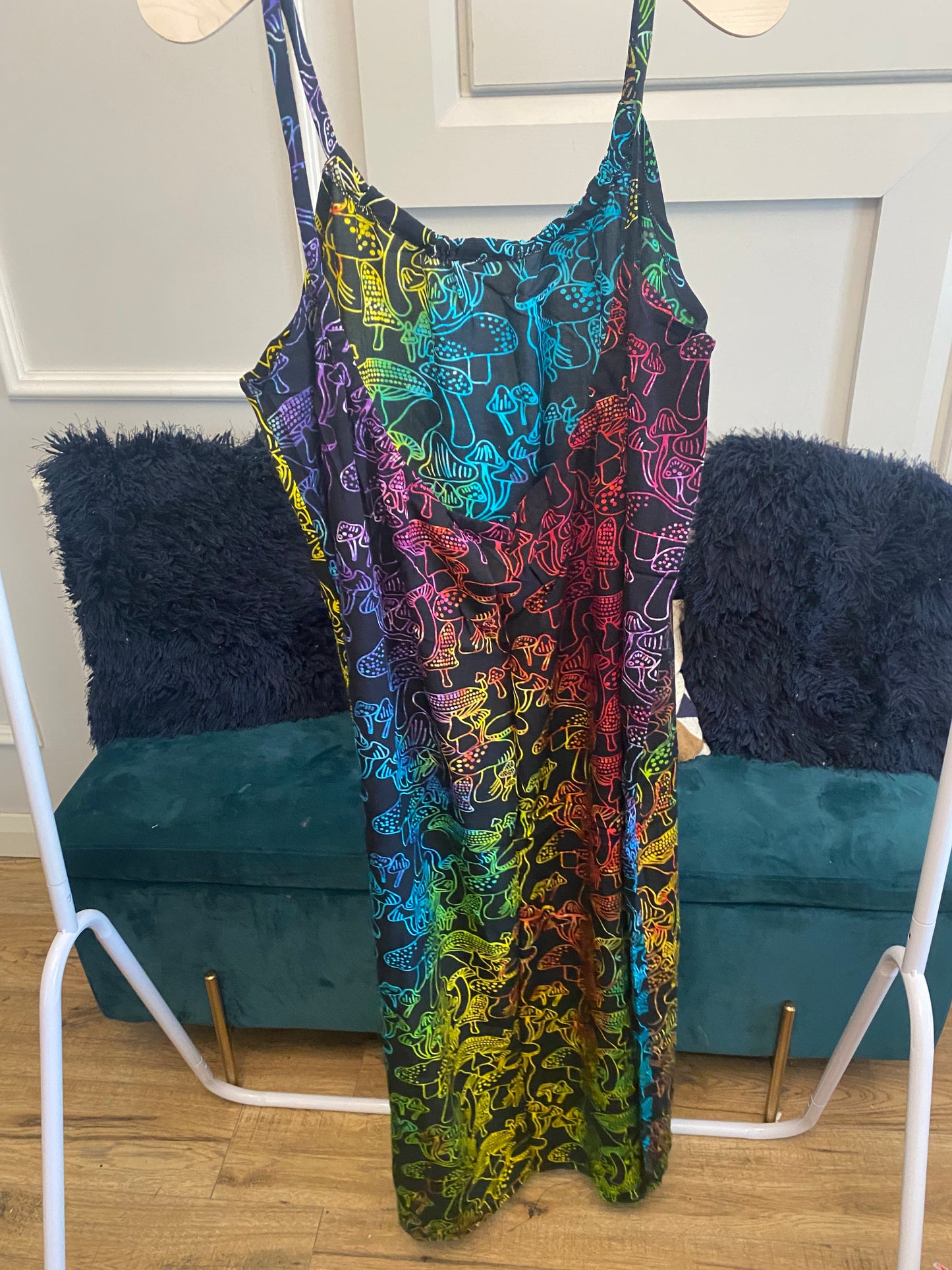 Rainbow Mushroom Scoop Back Dress