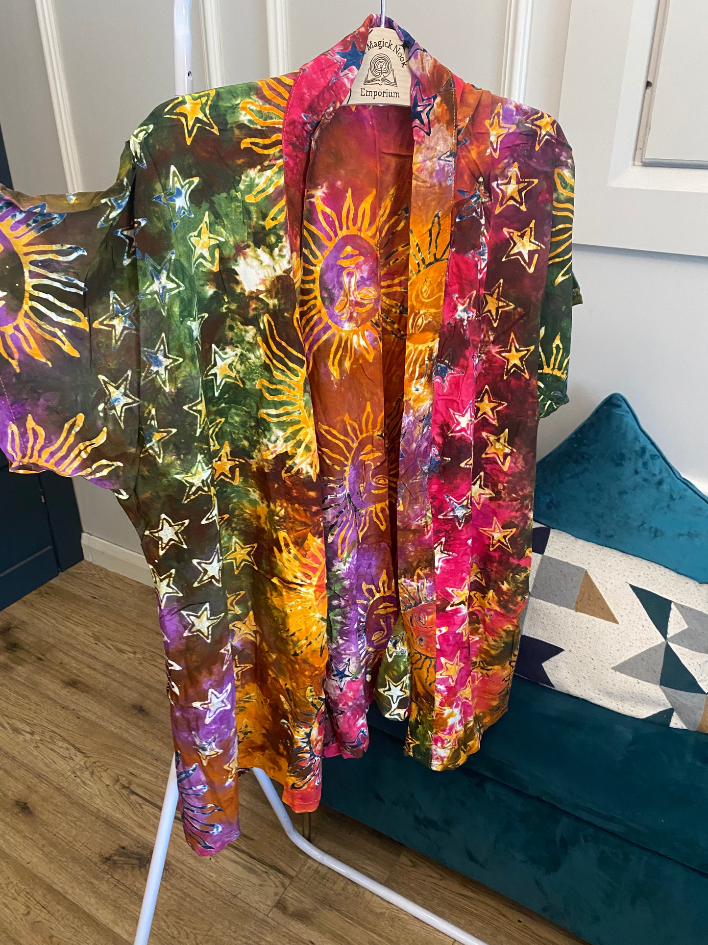 Celestial Open Front Kimono - Rainbow Multi